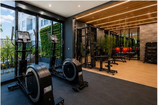 Gimnasio equipado del edificio