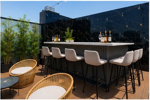Sky bar en la terraza del edificio